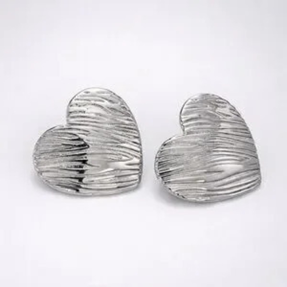 Silver Line Textured Earrings (7021)